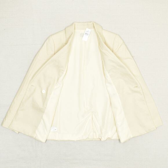 NEW Loft Women's Double Breasted Blazer Jacket Solid Cotton Beige Size 2 - Picture 2 of 8